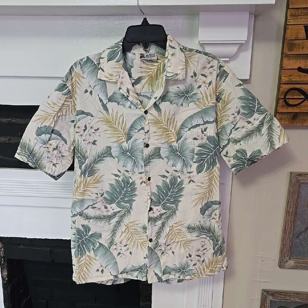 ALOHA REPUBLIC Tropical Leaf Shirt - Picture 1 of 9